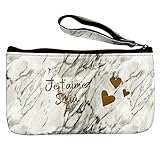 Kulturbeutel, personalisierbar, Make-up-Tasche, hergestellt in Frankreich, Reisetasche, 100 % personalisierbar, Aufbewahrungstasche für Segler, Kabelaufbewahrung aus Leder, Marmor weiß, reise