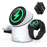 ZEEHOO Kabellose Ladestation, CylinTrick-R Qi2 15 W Schnellladung, 3-in-1-Ladestation für Apple Watch, iPhone, AirPods, Weiß (30 W Ladeadapter im Lieferumfang enthalten)