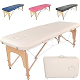 Beltom® Mobile Massagetisch Massageliege 2 zonen Basic 185 x 60 cm. - Licht 11,6 kg - massagebed massageleuning Massagebank 2 Zones klappbar Kosmetikliege - Creme
