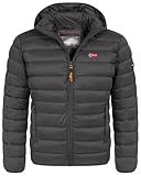 Geographical Norway Herren Winter Jacke warm gefüttert Parka Steppjacke Outdoor gesteppt, Farbe:Dunkelgrau, Größe:L