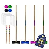 BEST SPORTING Crocket Set I Krocket Erwachsene & Kinder I Mit Schläger, Kugeln, Tore, Markierungspfähle I Outdoor Spiele für Erwachsene I Gartenspiele für Kinder I Croquet Set Erwachsene (58 cm)