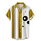 Herren Retro-Hemd Musik-Serie Instrument 3D gedruckt Stand Kragen Langarm-Shirts Mode Vintage Klavier Muster Knopf Bluse Hawaii Strand Top