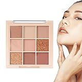 Lidschatten-Palette - 9 Farben -Lidschatten-Puder,Hochpigmentierter Glitzer, langlebige, luxuriös schimmernde, e Glitzer-Make-up-Palette für den täglichen Gebrauch in der Partybar