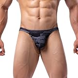 Summer Code Herren Bikini Slips Atmungsaktiv Weich Micro Mesh Unterwäsche Männer Bequeme Niedrige Taille Unterhosen, Schwarz, L