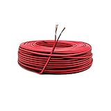 22AWG Elektrischer Draht,0,33mm2 Verzinnter Kupferdraht,2-Adriges PVC-Kabel für LED-Streifenstecker(10 Meter Schwarz+10 Meter Rot)…