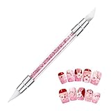 Silikon Nagel Pinsel, Nageldesign Stifte Gel Schnitzen Pinsel Strassstein Picker Professionelle Doppel-Ende Maniküre Werkzeuge Für Gelnägel UV-Gel Nageldesign Nails Art