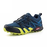 Hitmars Trailrunning Schuhe Traillaufschuhe Herren Damen Wanderschuhe Trail Running Schuhe Trekking Turnschuhe Outdoor Laufschuhe Leicht Atmungsaktiv Blau-Grün EU 47