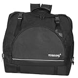 Vaguelly Akkordeontasche für 80-96 Bass Akkordeon, Gepolsterte Akkordeon Koffer Gigbag Rucksack mit Schultergurte, Zubehör Tasche, Erwachsene Instrument Tragetasche, schwarz