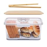 Brotbox - Brotbehälter Brottopf Zum Aufbewahren Für Langanhaltende Frische i Brotdose Mit Hochwertigem Bambusdeckel Verwendbar Als Schneidebrett 32*18*16.5cm Küche Klein Toastbrot Aufbewahrungsbox