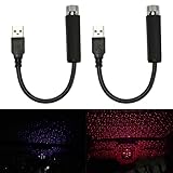 AOUZOVLI 2 Stück Sternenhimmel Auto,Auto Sternenhimmel,Einstellbar Sternenhimmel,Tragbare USB Dach Stern Nachtlicht,LED Lichter Mehrere Modi Plug and Play,für Zuhause Party