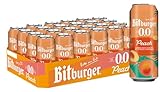 BITBURGER® 0,0% Peach Alkoholfrei | Dosen-Bier (24x 0,5l) | Alkoholfreies Biermischgetränk mit Pfirsichgeschmack | Limited Edition | Summer Drink