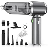 NVKHG Handstaubsauger, Handstaubsauger Akku, 26000Pa Autostaubsauger mit Bürstenloser Motor, 3-Gang Mini Staubsauger, Auto Kabellos Staubsauger für Büro Genutzt, Haus, Küche, Tierhaare