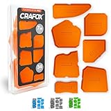 CRAFOX® Fugenglätter 7er SET ORANGE | Extra große Silikon Abzieher mit 34 Fugenformen | Fugenabzieher inkl. Aufbewahrungsbox | Acryl & Silikonabzieher | Glätter - Spachtel - Werkzeug für Fugen