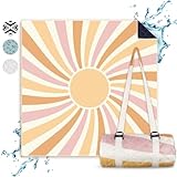 NAYA Studios® Picknickdecken (Sonne) - extra große Picknickdecke 200x200 cm - waschbare Campingdecke - Stranddecke XXL - Picknickdecke wasserabweisend - Decke Outdoor - Strandmatte gepolstert