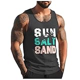 Herren-Tank-Top, Training, Strand, Unterhemden, locker, athletisch, Urlaub, ärmelloses A-Shirt, athletisches Tank-Top, Muskel-Shirt, Laufen, Sommer, Tank-Shirt, Sport-Shirt, Fitnessstudio, grau, L