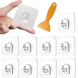 HCRXVV Magischer Haken 24 Stück Klebehaken Durchsichtig Multifunktionale Durchsichtige Selbstklebend mit Schaber,Transparent Wasserdicht Wandhaken für Küche Bad Fenster Türwand Wohnmobil Aufhänger