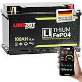 LANGZEIT LiFePO4 100Ah Bluetooth BMS 12V Lithium Batterie DIN L3 H6 mit Solarbatterie Wohnmobil Solar Bootsbatterie Akku