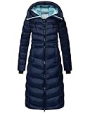 Geographical Norway Winter Jacke Parka Steppjacke Steppmantel Wintermantel Lange Mantel, Farbe:Navy, Größe:L (40)