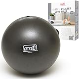 SISSEL® Pilates Soft Ball Anthrazit | 22 cm | PVC phtalatfrei & latexfrei | Für Tiefenentspannung & Muskulatur-Kräftigung | 155 kg Belastbarkeit | Inklusive Übungsanleitung