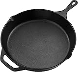 KICHLY Vorgewürzt Gusseisen Skillet 12 Zoll, Safe Grill Kochgeschirr für den Innen- und Außenbereich, Chef's Pan, Cast Iron Pan