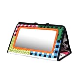 BESPORTBLE Knisterbuch mit Spiegel Faltbares Hochkontrastreiches Sichtspielzeug für Neugeborene Sensorisches Montessori Stimulationsspielzeug zur Visuellen und Taktilen Wahrnehmung