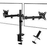 PUTORSEN Monitor Halterung 2 Monitore für 17-35-Zoll-Bildschirme, Neig- Schwenkbar und Dreht Monitorhalterung, 9 kg pro Arm, VESA 75/100mm