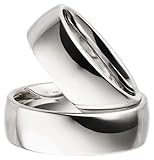 Partnerringe Silber 925 Paarpreis Massiv 7 mm Breite Nickelfrei Freundschaftsringe Trauringe Eheringe 100% Made in Germany- Inkl. Gratis Etui + Gravur (Hochglanz Poliert)