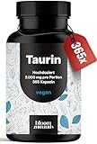 Taurin Kapseln Hochdosiert - 365 Kapseln - 2.000 mg pro Portion - Vegan & Produziert in Deutschland - Verpackung kann variieren - Laborgeprüft