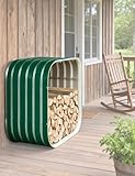 Kaminholzregal mit Dachabdeckung – 99,1 cm Metall-Holzhalter for drinnen und draußen, Ständer for Garten, Terrasse, von Fireplace