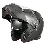 MY Motorrad Klapphelm Integralhelm 935,ECE 22.06 Zertifiziert Modular Helm mit Doppelvisier für Damen Herren (Matt Titanium, S)