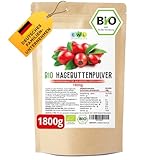 EWL Naturprodukte Hagebuttenpulver BIO 1800g, Hagebuttenpulver in Rohkostqualität, Bio Hagebuttenpulver aus kontrolliert biologischem Anbau, Vegan