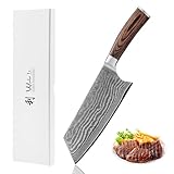 Wakoli EDIB Chai Dao Damastmesser | 19 cm scharfe Klinge aus 67 Lagen mit VG10-Kern | Ergonomischer Holzgriff & perfekte Balance | Hochwertiges chinesisches Kochmesser & Hackmesser in Geschenkbox