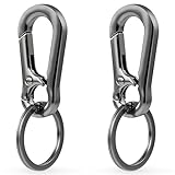 LABUYI 2 Stück Carabiner Schlüsselanhänger,Karabinerhaken Schlüsselanhänger,Schlüsselring mit Karabiner,Karabinerhaken Klein Schlüsselanhänger,Kleiner Karabiner,für Herren und Damen,Schwarz