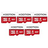 Kootion Micro SD Karten 16GB Class 10 5er Pack Mini SD Karte 5 STK Speicherkarte UHS-I MicroSDHC 16G Set Memory Cards 5 Stück SD Karten Micro SD Cards für Kameras Handy Tablets Android Smartphones