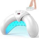 iKeener Lichttherapiegerät für Nagelpilz mit einstellbaren Sitzungen von 3,5,10 Minuten, Behandlung von mehreren Zehen und bequemen Füßen, 12 Stück 470 nm, 6 Stück 910 nm, Lichttherapie（Blassweiß）