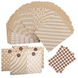 Papiertüten, Kraft Paper Bags,100 Stück Geschenktüten Papier, Klein Papiertüten für Geschenke, Süßigkeiten, Ostereier, Kekse Lebensmittel (Braun)