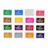 Strehknewen Stempelkissen 16 Farben – Abwaschbar & Ungiftig, Fingerstempelfarbe für Kinder, Stempelkissen Set für DIY, Karten, Scrapbooking & Basteln