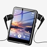SWOFY 128GB MP3-Player, Bluetooth 5.3, 2,4-Zoll Touchscreen, HiFi-Klang, eingebauter Lautsprecher, Aufnahme, FM-Radio, Kann auf 512 GB erweitert Werden, kindergerecht (Schwarz)