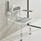 HEYOUTH Duschhocker Klappbar,Duschklappsitz für Wandmontage,Duschstuhl für Senioren,rutschfeste Duschhocker Modern,Duschsitz Klappbar Wandmontage,bis 180KG,für Senioren,Kinder und Behinderte