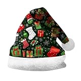 Rrongwn Weihnachtsmütze Baby Weihnachtsbaum Muster Familie Weihnachtsfeier Mütze Neujahr Festliche Weihnachtskostüm Weiche Und Bequeme Samt Weihnachtsmützen Nikolausmütze Christmas Hat