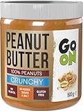 GO ON - Erdnussbutter Crunchy, Ohne Zucker und Palmöl Glatt, 6x500g, Natural Peanut Butter, Nussmus Ohne Zucker, Nussbutter, 100% Erdnüsse, Keine Salzzusatz
