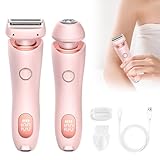 Skin Glow Pro Rasierer - Divanity Rasierer, 2024 Neu Nanorasierer, 2 in 1 Kabelloser Rasierer mit LED-Anzeige, Tragbar Intimrasierer Für Frauen, geeignet für jeden Körperteil, Rosa