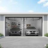 Garagentor Fliegengitter Garagentorgitter Moskitonetz Für Garage Fliegengitter Reparatur Set Kein Bohren Erforderlich Einfache Verklebung Für Fenster Garage 274x244Cm(Schwarz,488 x 305 cm(16 x 10 ft))