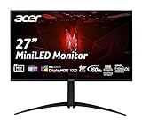 Acer Nitro XV275KP3 Gaming Monitor 27 Zoll (69 cm Bildschirm) 4K (UHD), 160Hz DP/Type-C, 144Hz HDMI, 1ms (GTG), 2xHDMI 2.1, DP 1.4, höhenverstellbar, drehbar, DP/HDMI FreeSync Premium