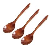 Holzlöffel Umweltfreundliches Besteck Holzlöffel Honig Teelöffel Holz klein Suppenlöffel Kaffee Tee Honig Naturholzlöffel Küchenzubehör (3pcs 14cm)