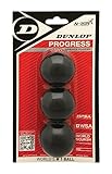 Dunlop Squashbälle Progress Rot, 3 Stück im Blister, für Freizeit- und Hobbyspieler – Speed mittelschnell
