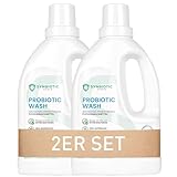 2er Set Probiotisches flüssig Waschmittel 1,5L gegen Schmutz, Flecken, Gerüche, Schweiß - Natürliches Enzymwaschmittel für Weiß- & Buntwäsche - Sport Flüssigwaschmittel - Hocheffektive Mikroorganismen