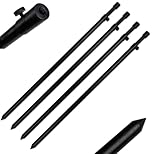 4 Stück Rutenhalter Bankstick Alu 60-105cm 19/16mm schwarz