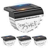Auting Solarlampen für Außen, 4 Stück Solar Decklichter für die Garten dekoration,Wasserdichte Solar Zaunlichter Warmweiß für Außentreppen, Treppen, Zaun, Hof, Terrasse und Weg