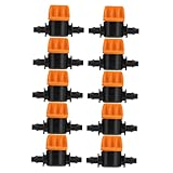 PartyKindom 10Stücke Tropfbewässerungsschlauch Verbinder Robuste Kunststoffarmaturen für Gartenbewässerung Gewächshaus und Landwirtschaft Rostfrei und Auslaufsicher